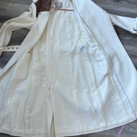 NWT Banana Republic long ivory brown leather size medium western Lined - Picture 11 of 13